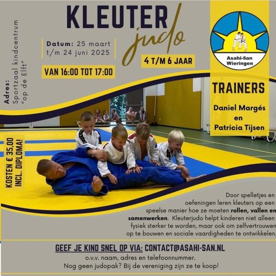 Nog enkele plekken beschikbaar voor kleuterjudo