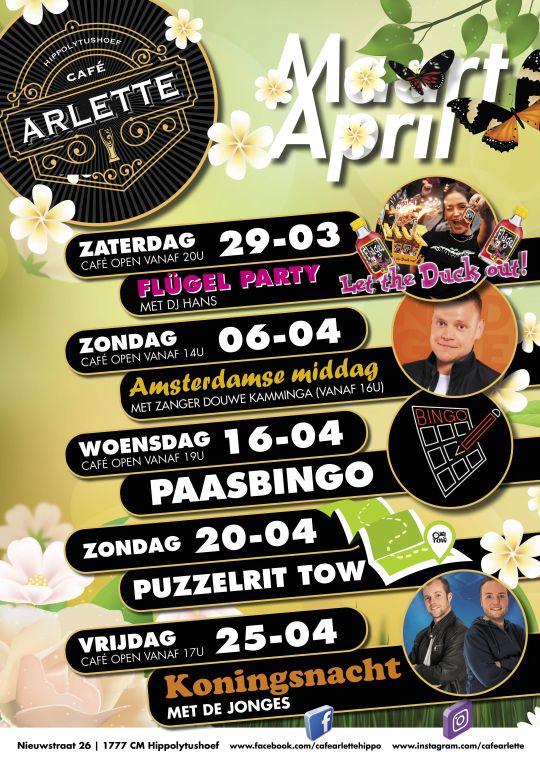 Café Arlette maart en april